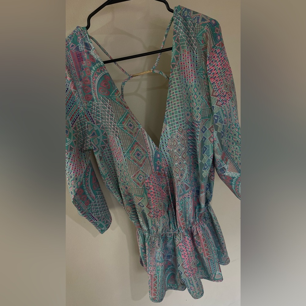 Beach bunny Aztec swim cover up romper